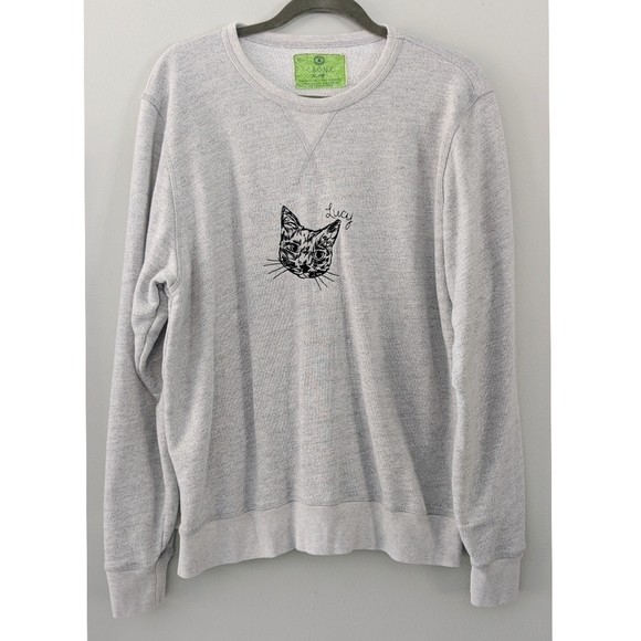 Bonz Heather Gray Cat Graphic Sweatshirt - Picture 1 of 7